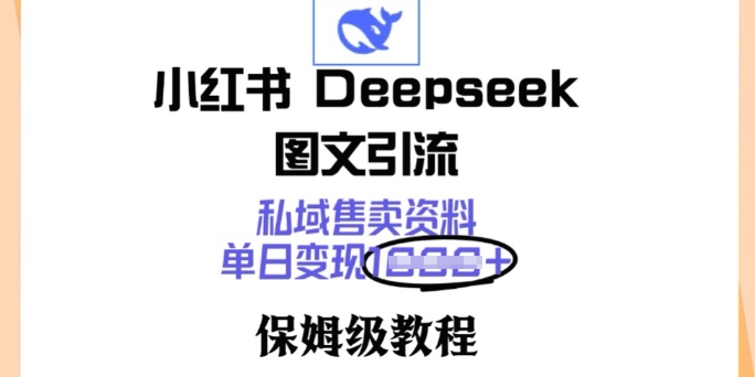 小红书Deepseek图文引流，私域售卖资料，单日变现多张，保姆级教程-古书籍